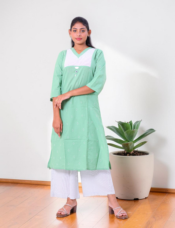 SALWAR SUITS COTTON SETS PASTEL GREEN