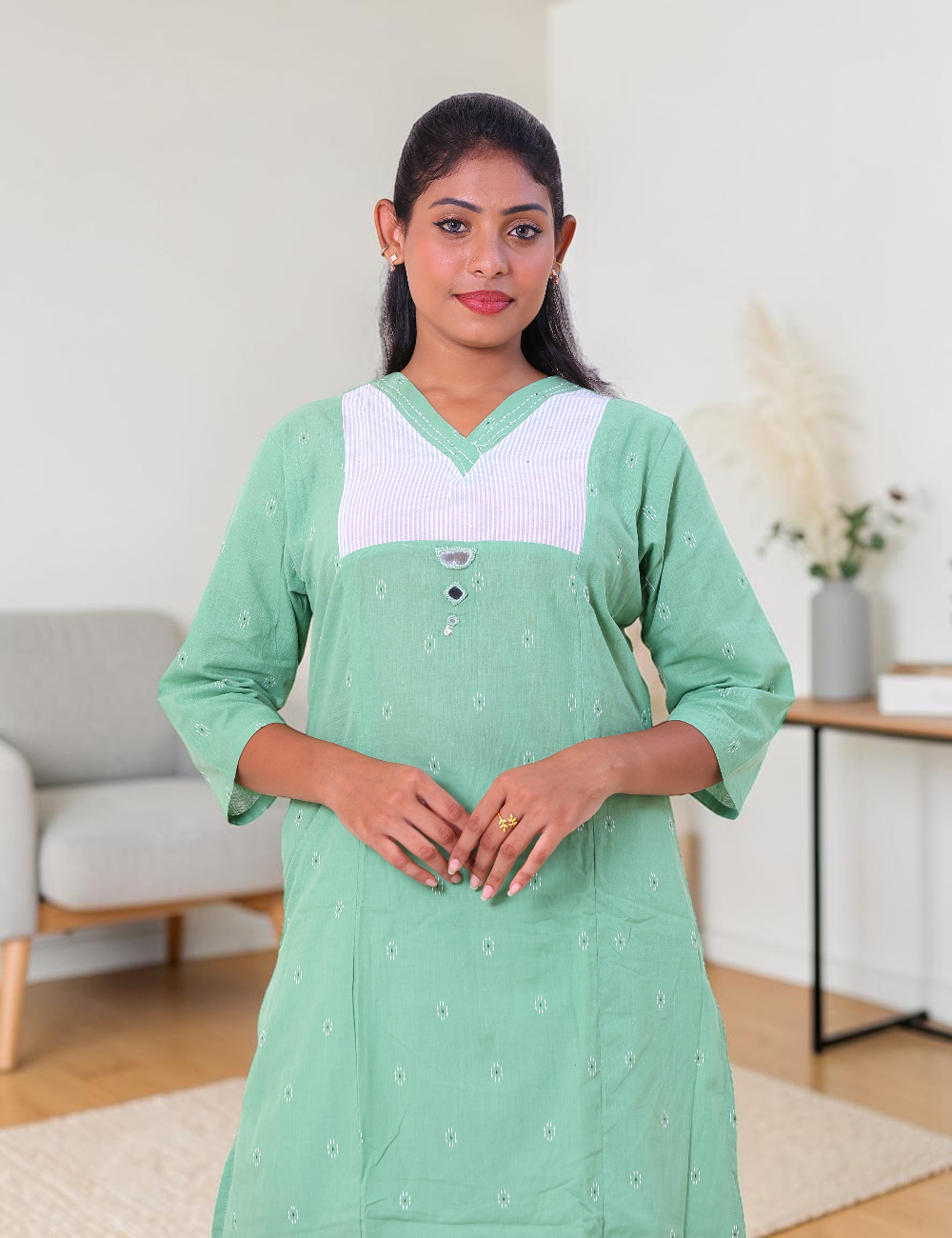 SALWAR SUITS COTTON SETS PASTEL GREEN
