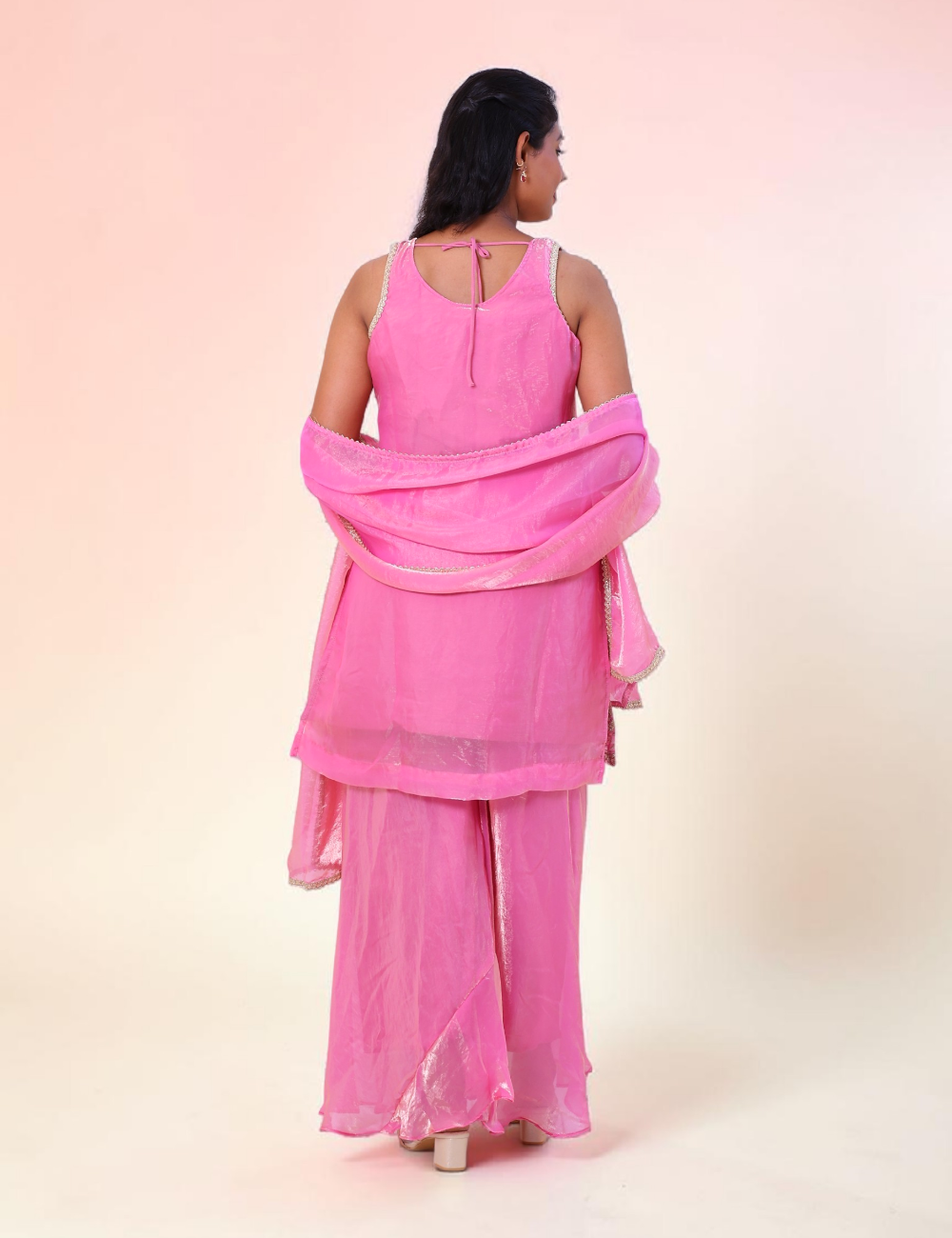 SALWAR SUITS PARTY WEAR SPACE SILK ROSE PINK