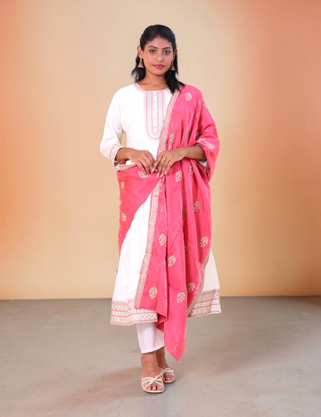 SALWAR SUITS PARTY WEAR VISCOSE HALF WHITE