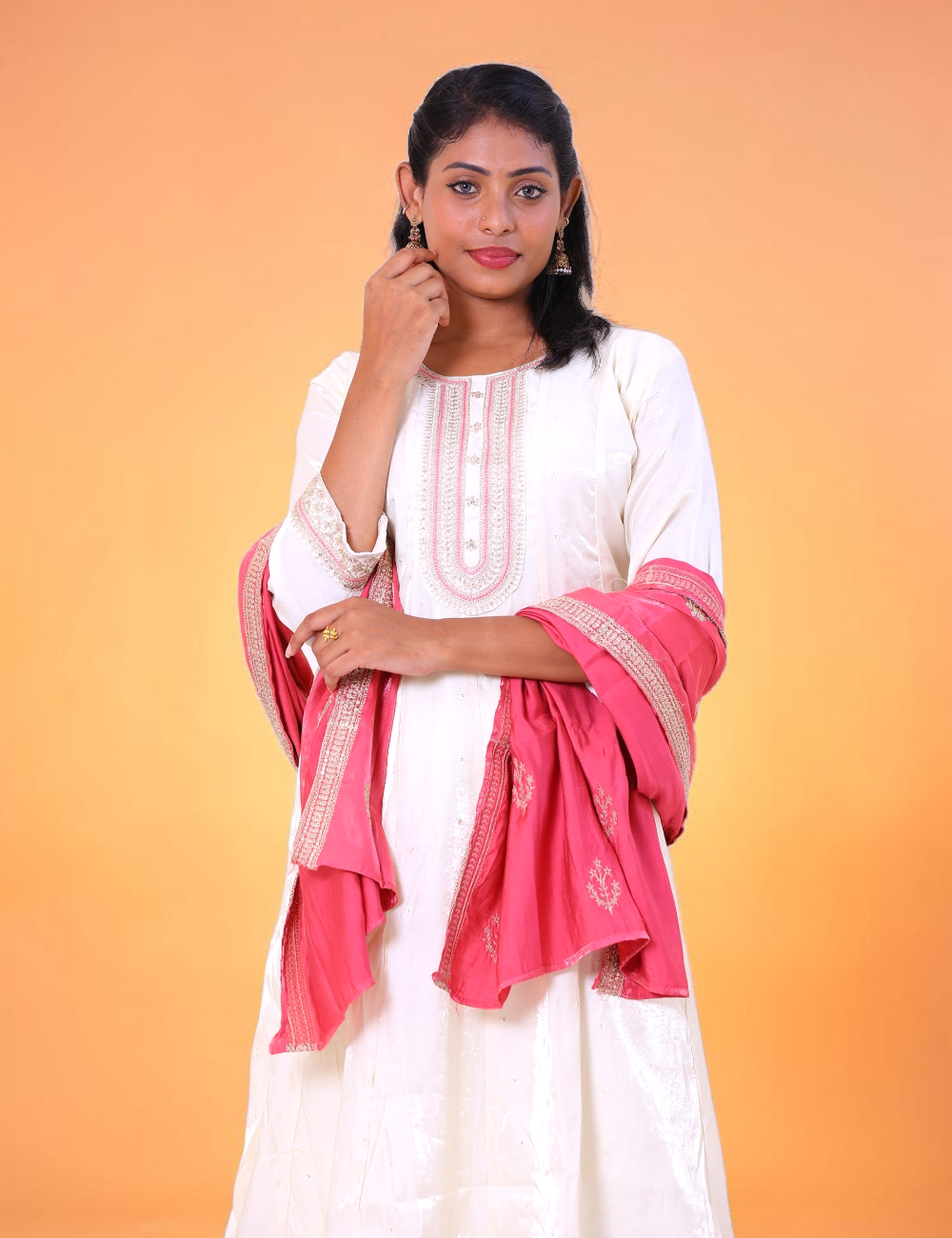 SALWAR SUITS PARTY WEAR VISCOSE HALF WHITE
