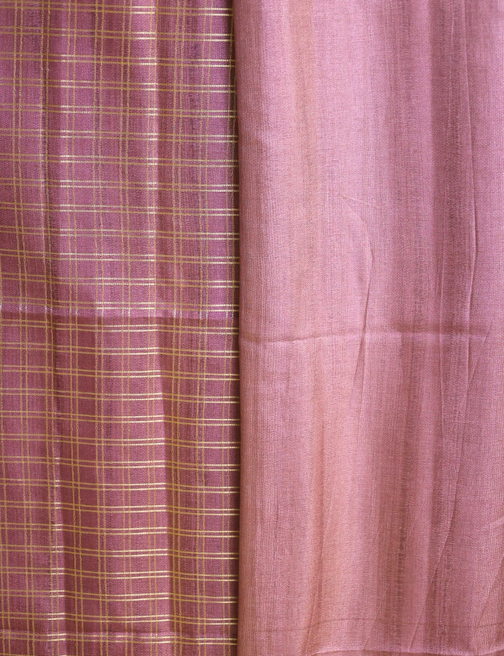 Semi Tussar Teal Blue Bagru Checks Saree