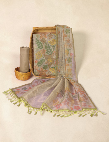 Unstitched Salwar Material Tissue Linen Cotton Sandal