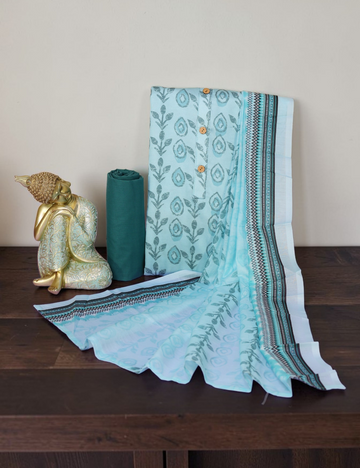 Unstitched Salwar Material Rayon Blend Mint Green